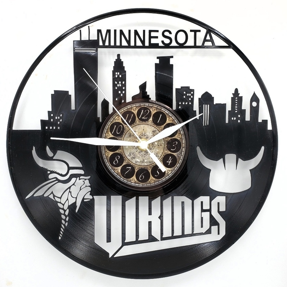 MINNESOTA VIKINGS vinyl record clock